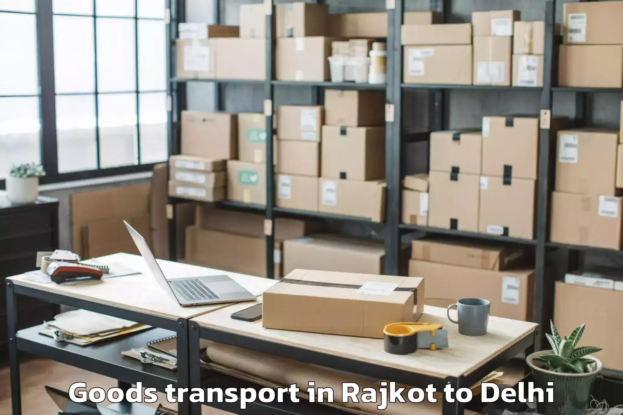 Efficient Rajkot to Defence Colony Goods Transport